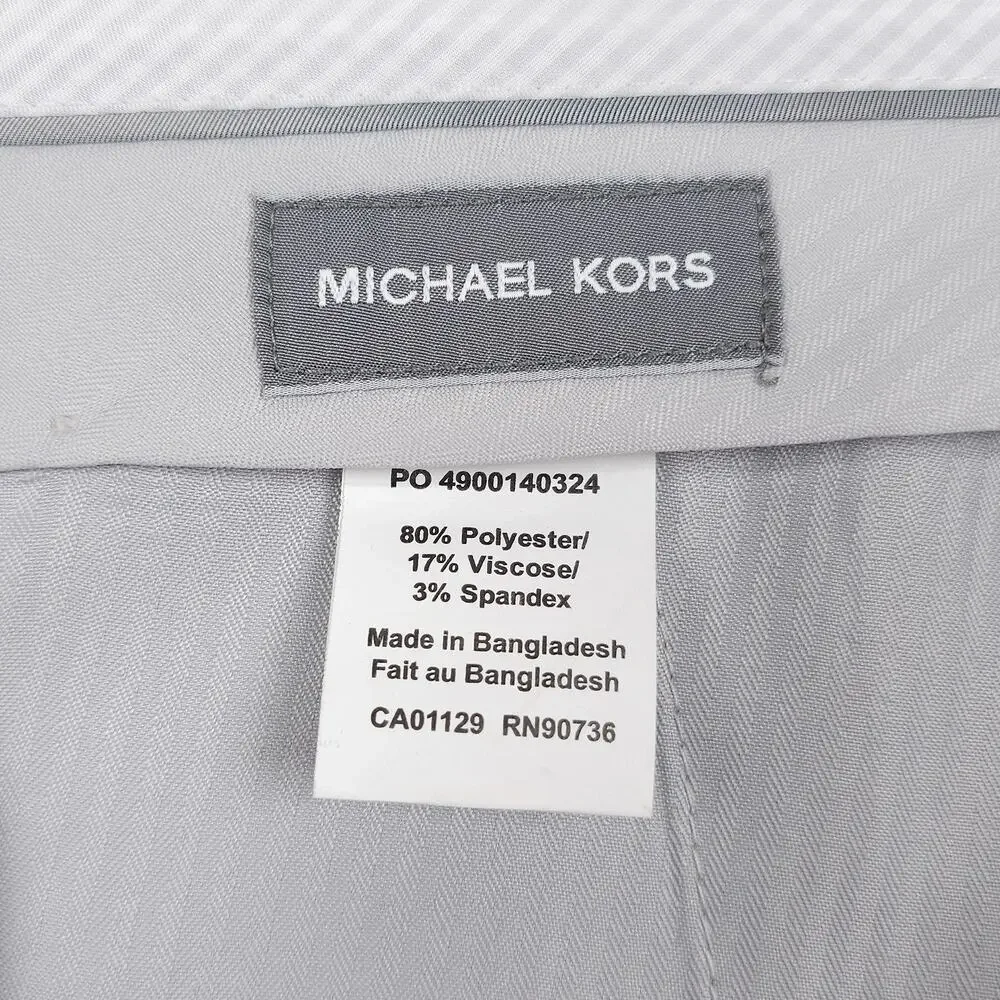 Michael Kors Mens Classic Fit Dress Pants 30x30 Mint Green Sharkskin Stretch NWT